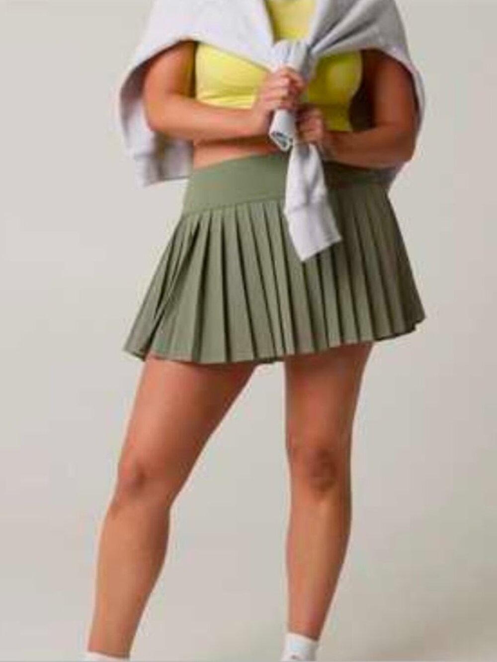 Aerie Olive Green Pleated Skort Mini Flare Tennis Pickleball Skirt Size Medium